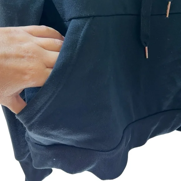 NWT Bebe black hoodie with colorful stripes size L - Picture 4 of 10